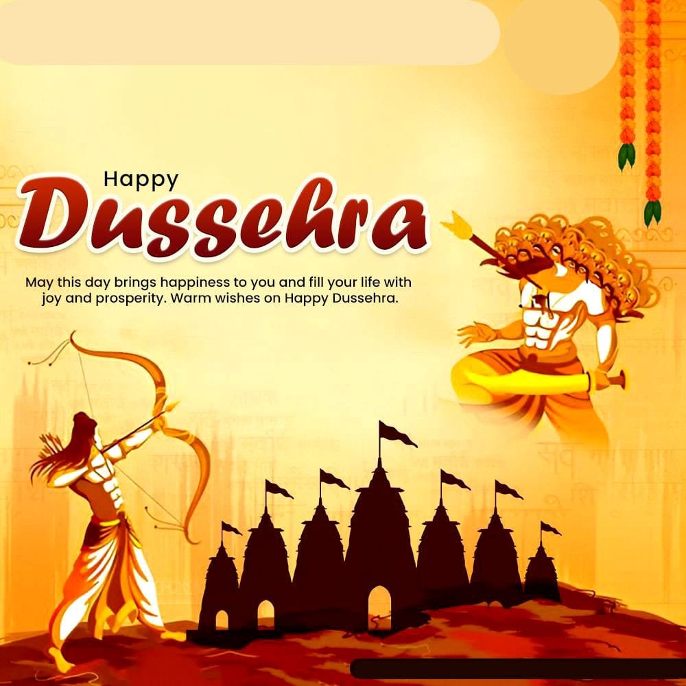 Happy dussehra 2025 wishes in english