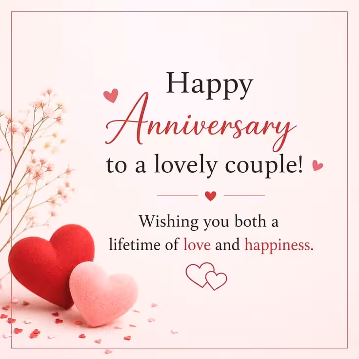 Anniversary greetings to a couple