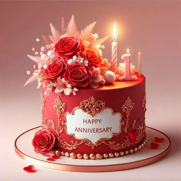 Anniversary wishes and cake images