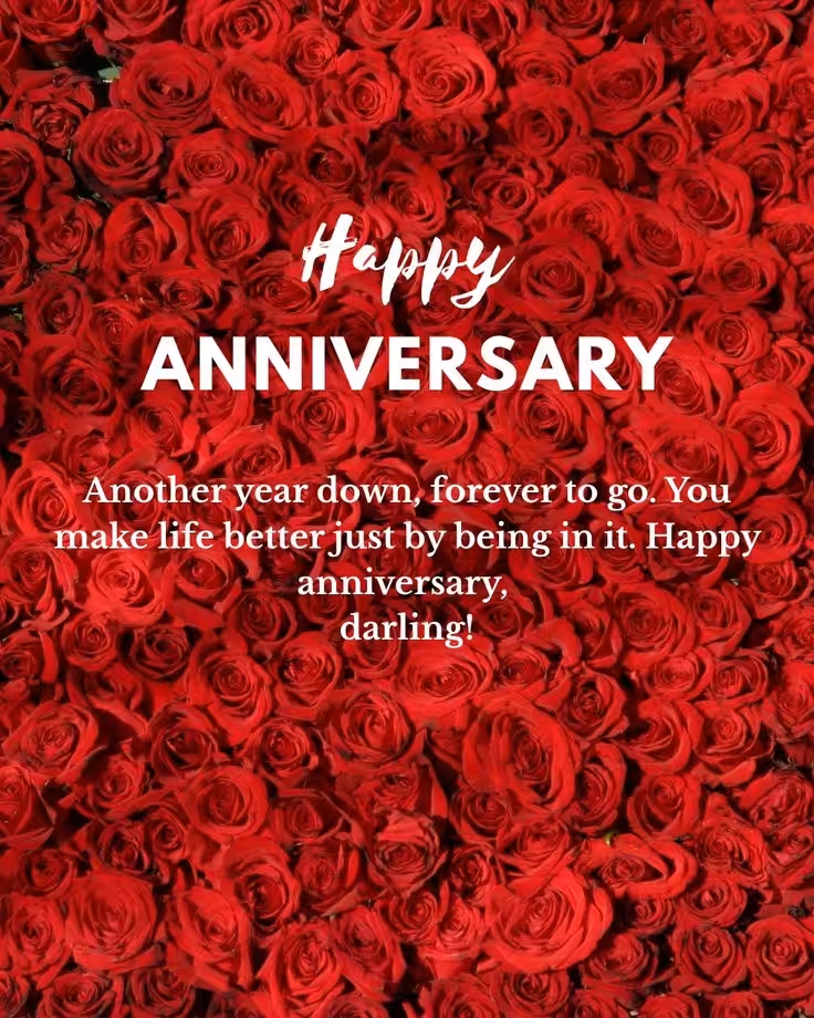 Anniversary wishes for wife with roses flowers images