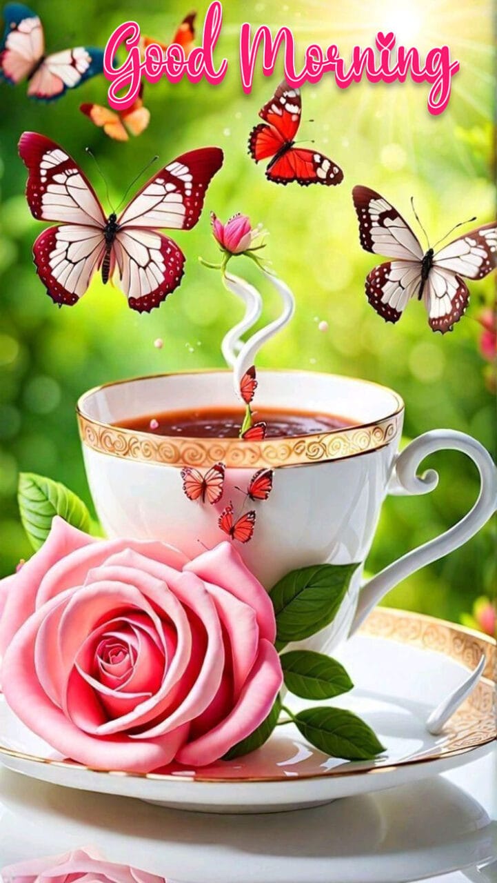 Beautiful good morning butterfly images 2