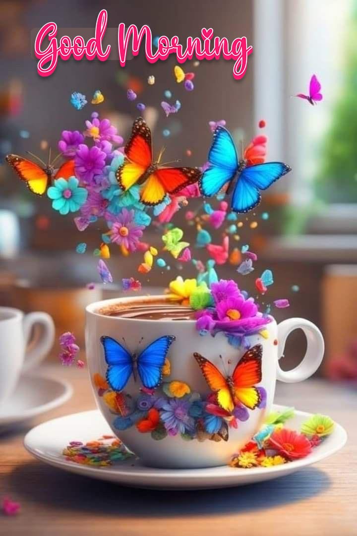 Beautiful good morning butterfly images 3