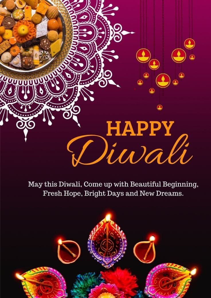 Beautiful happy diwali status