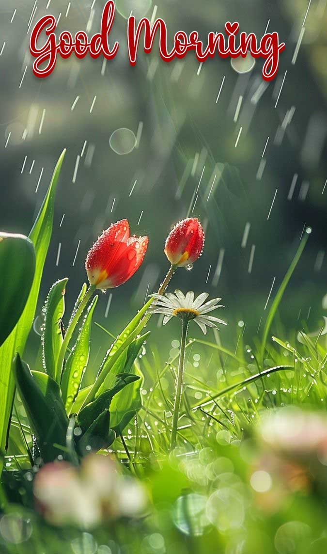 Beautiful rainy good morning images for whatsapp