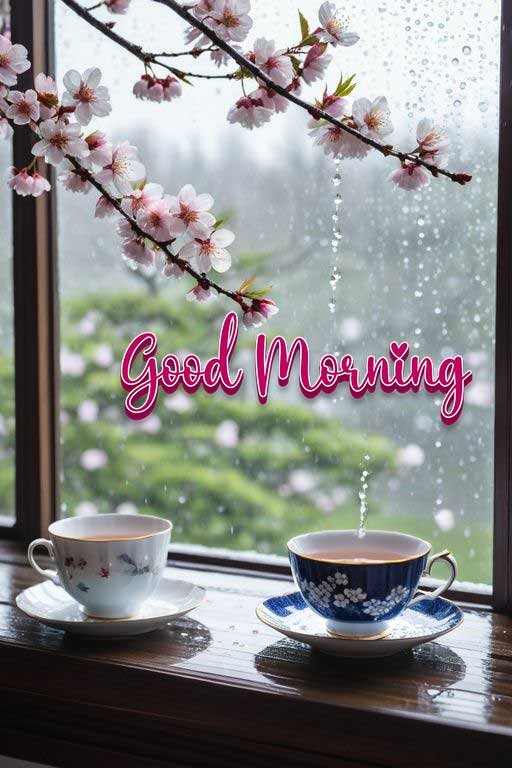 Beautiful rainy morning image