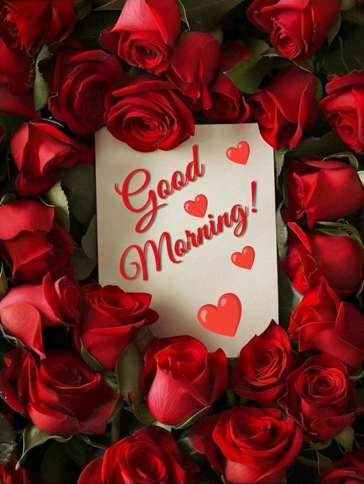 Beautiful red rose good morning images