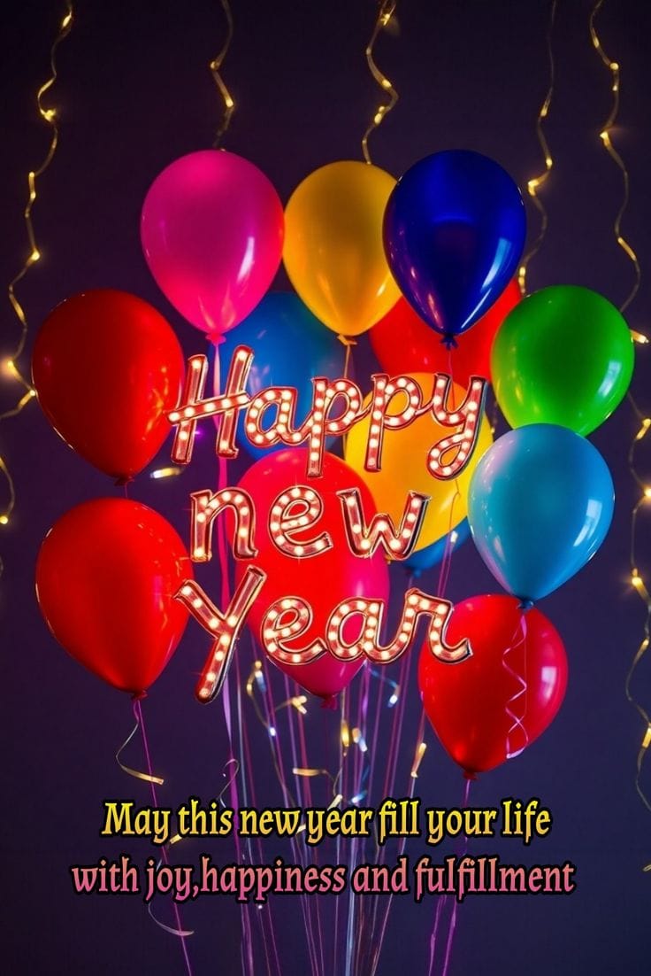 Colourful happy new year wishes images