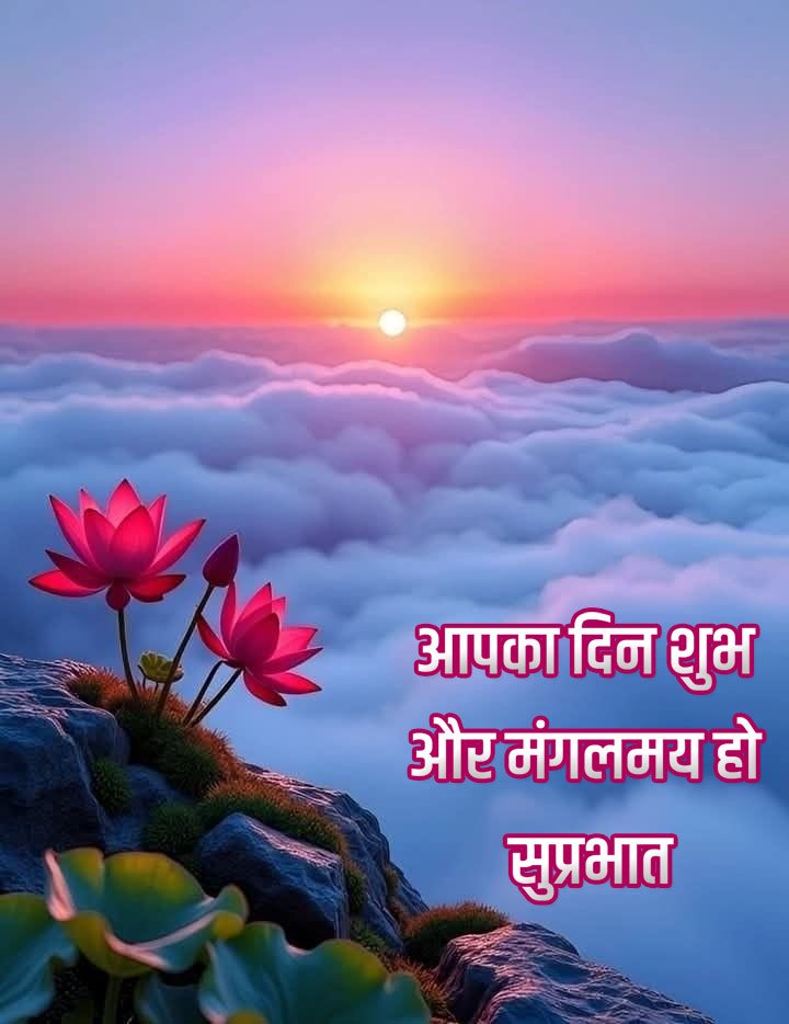Colourful suprabhat images with flowers