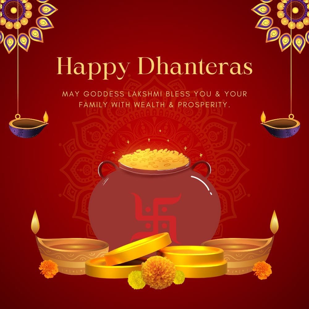 Creative happy dhanteras wishes
