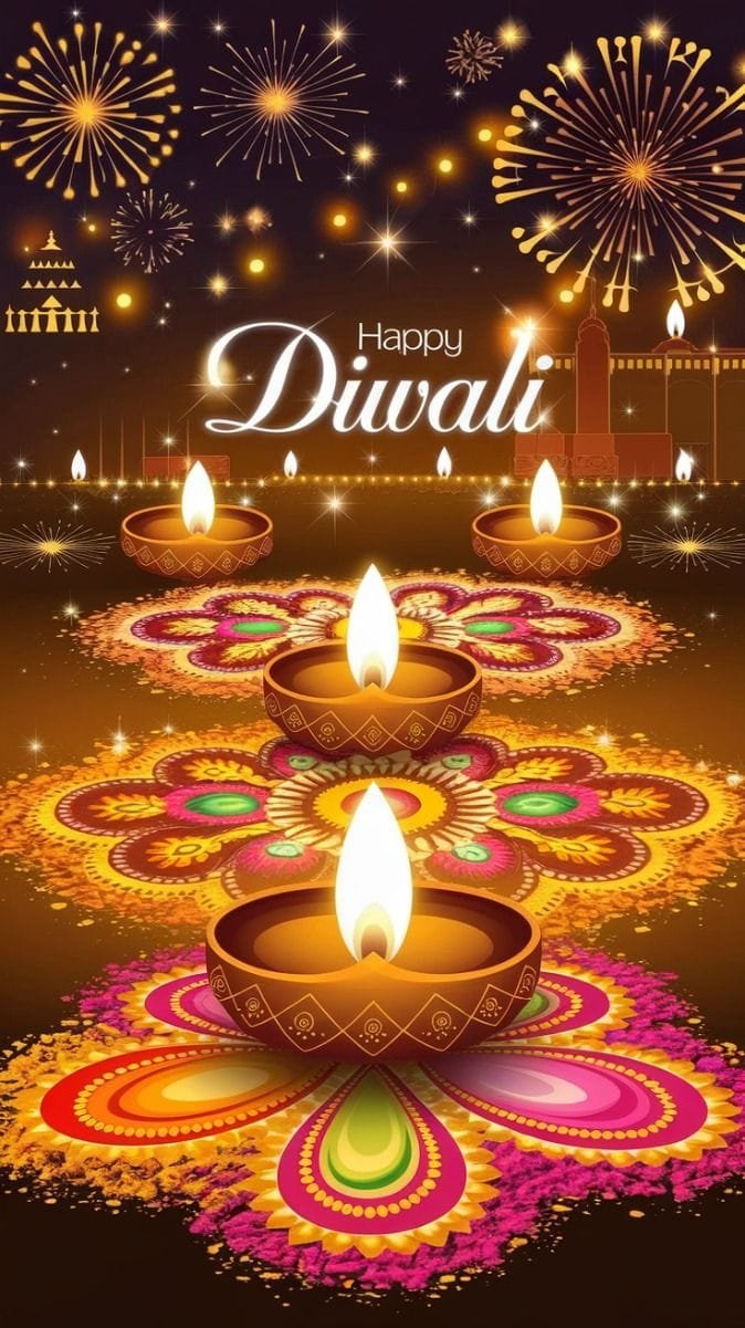 Cute happy diwali status