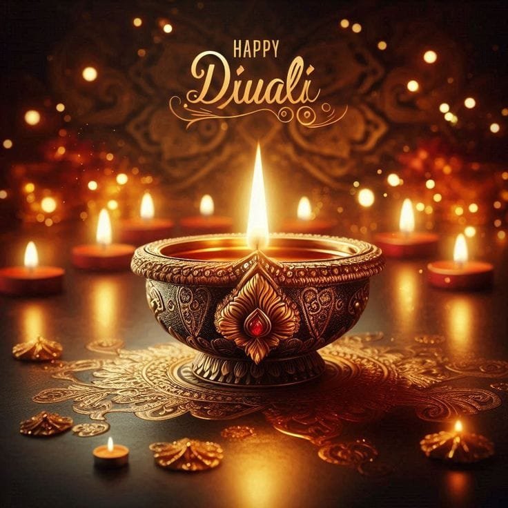 Cute happy diwali status