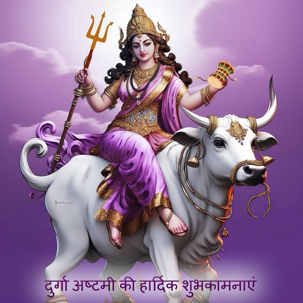 Cute happy durga ashtami ai images
