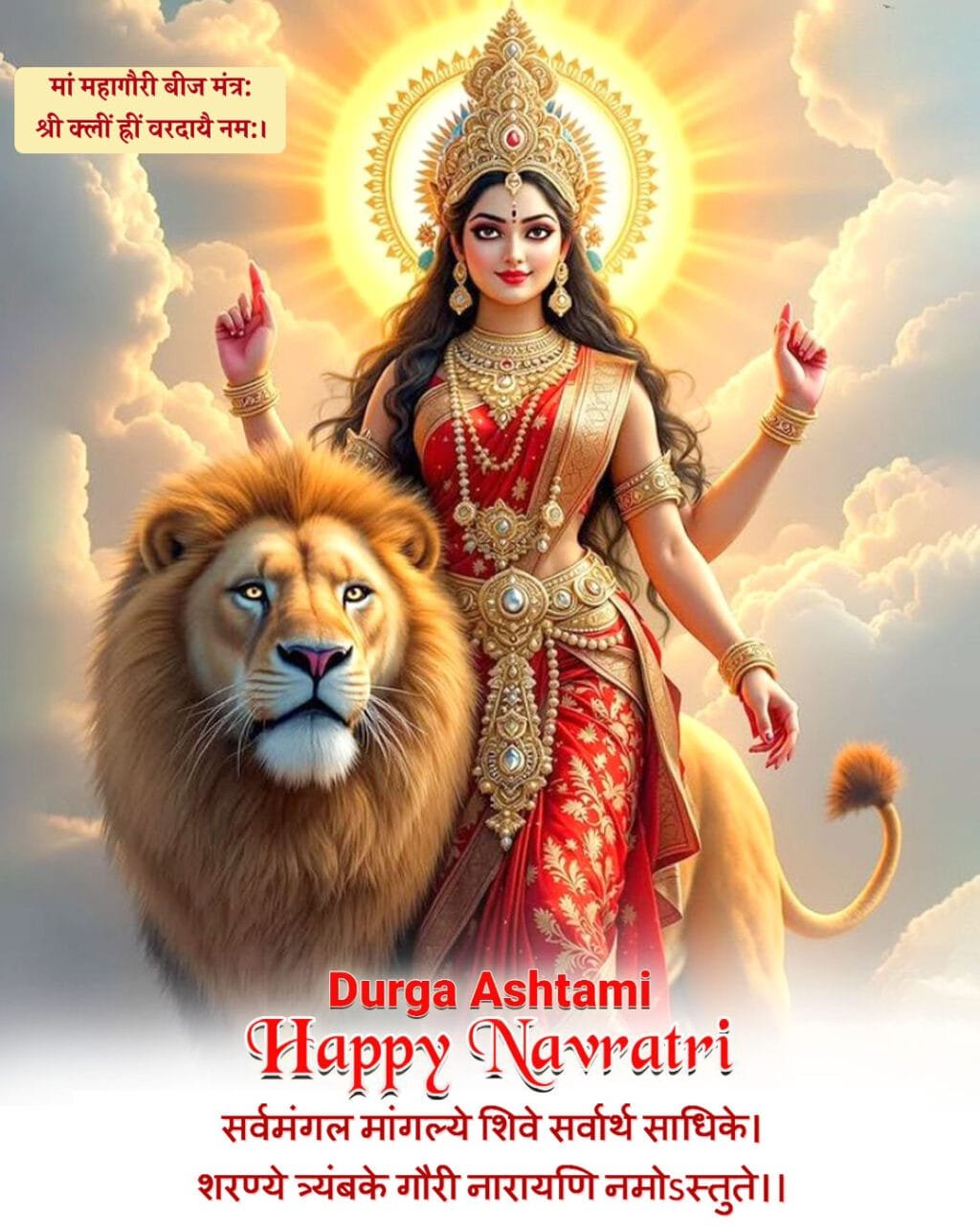 Durga ashtami images with beej mantra in hindi