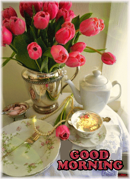 Good Morning Coffee Flowers Gif