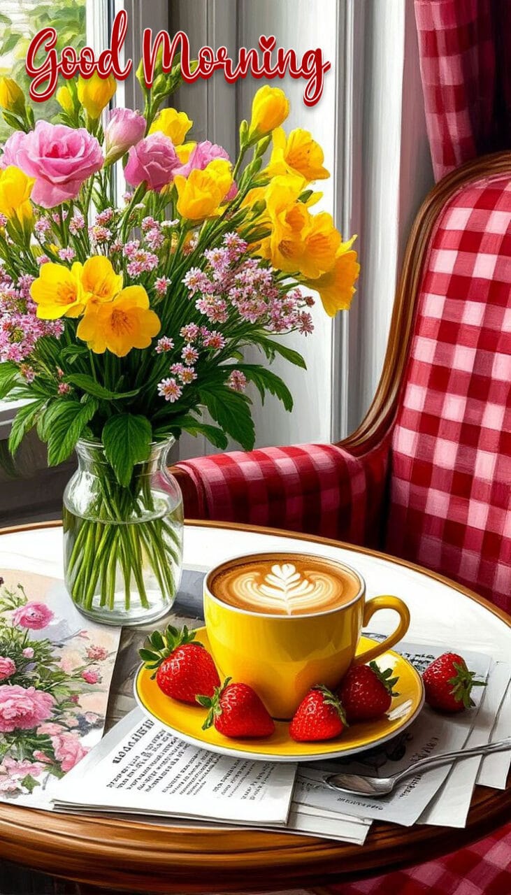 Good morning flowers coffee pictures