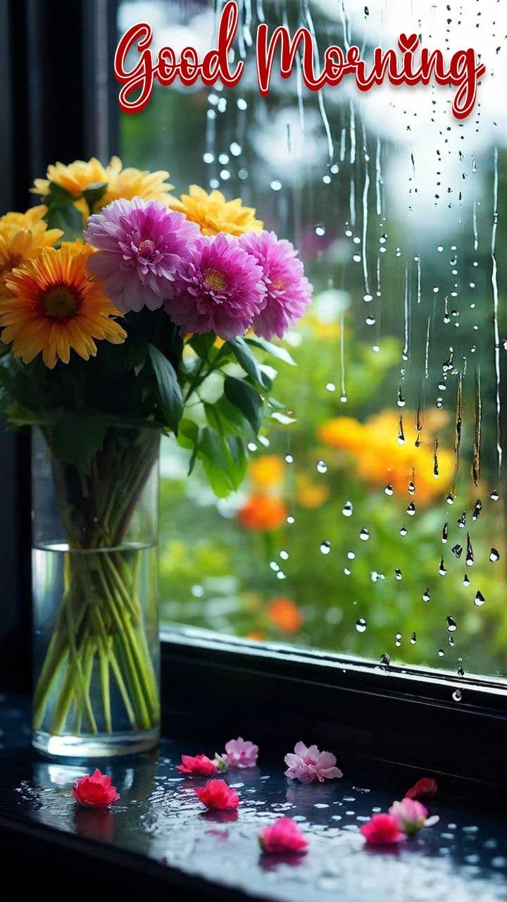 Good morning happy rainy day images