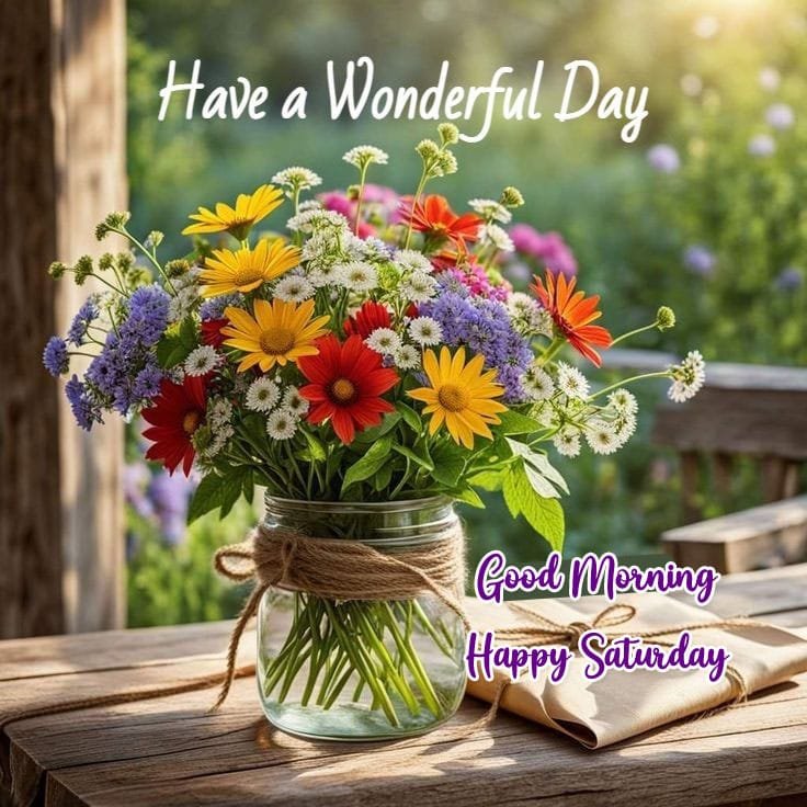 Good morning happy saturday images flowers