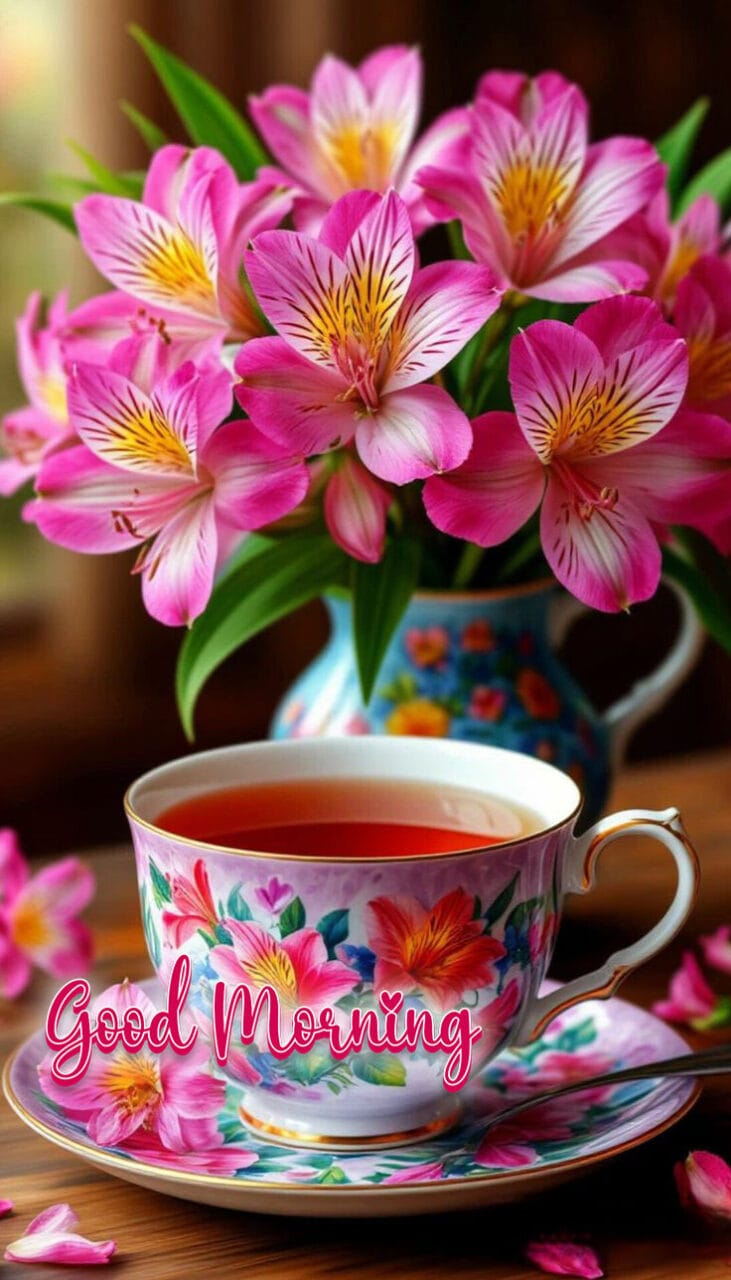 Good morning images new style tea cup