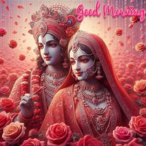 Good morning radha krishna images in hindi