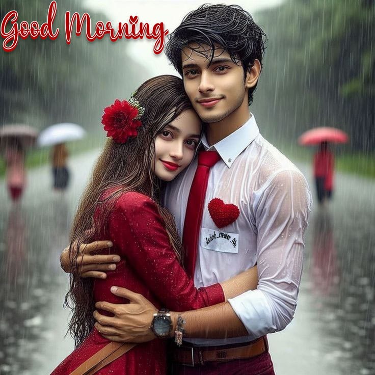 Good morning rainy romantic images