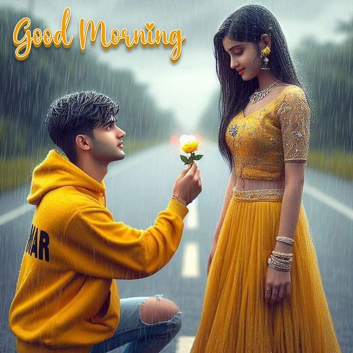 Good morning rainy romantic images