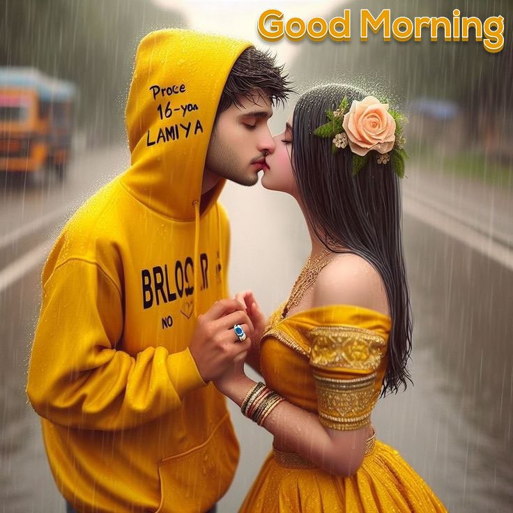 Good morning rainy romantic images