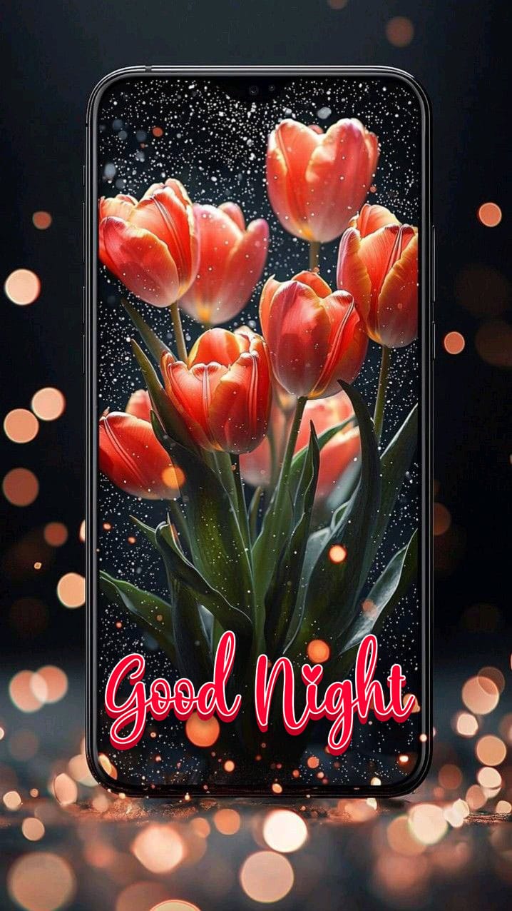 Good night and sweet dreams images with flowers