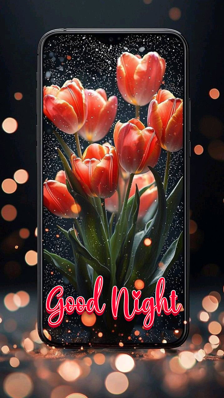 Good night and sweet dreams images with flowers