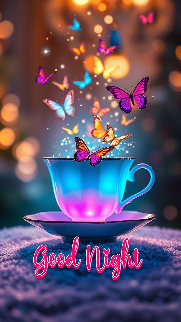 Good night images butterfly