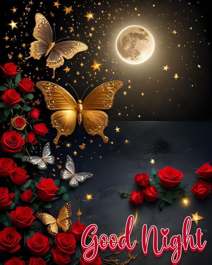 Good night images butterfly