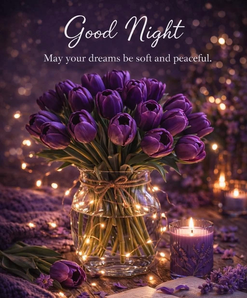 Good night images with flowers