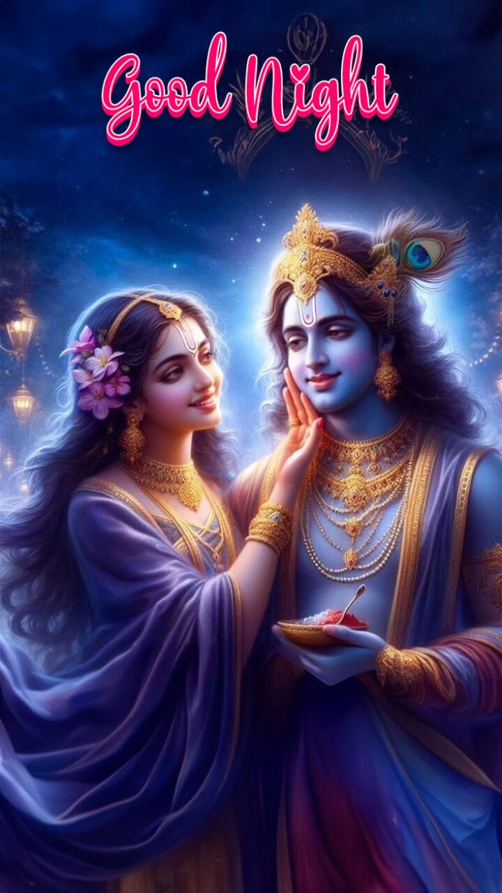 Good night radha krishna love images