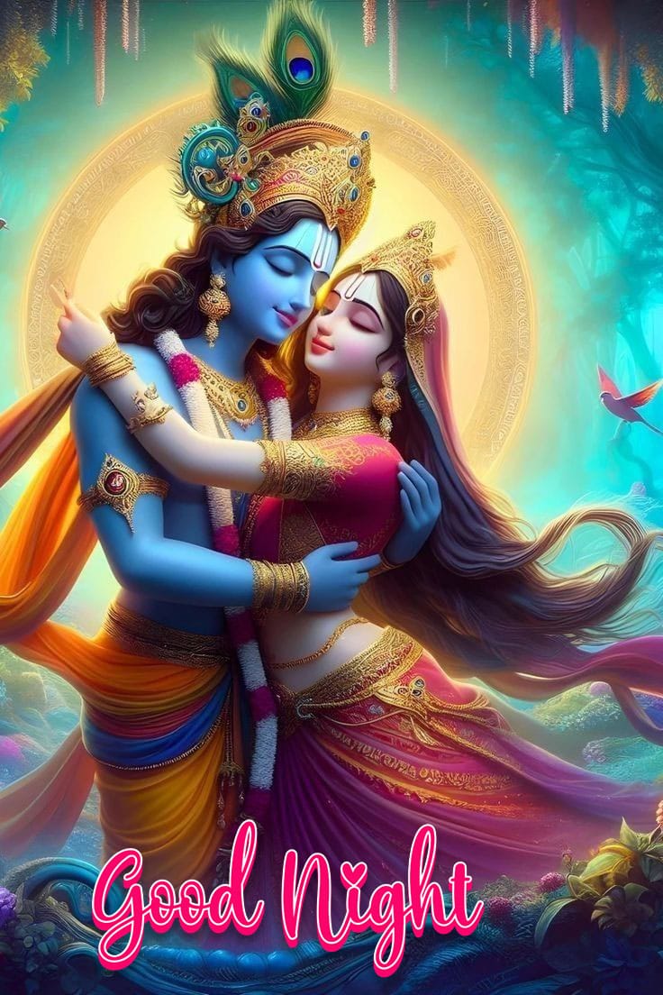 Good night radha krishna romantic image