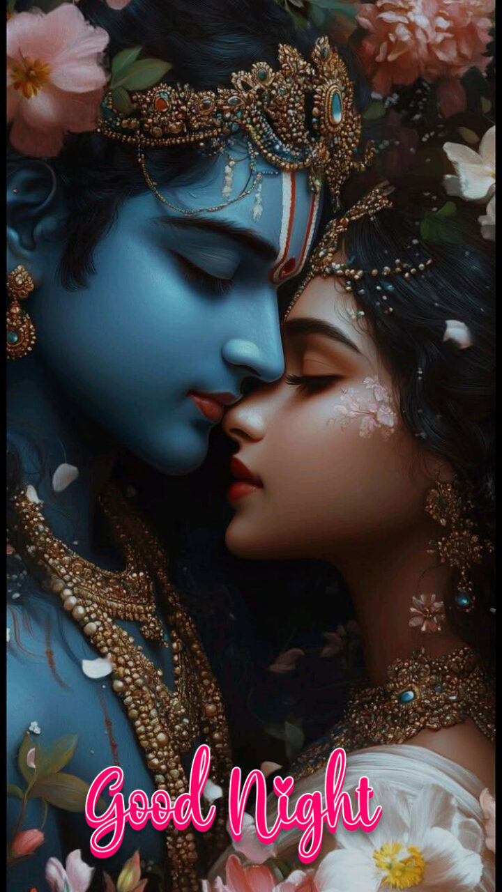 Good night radha krishna romantic image