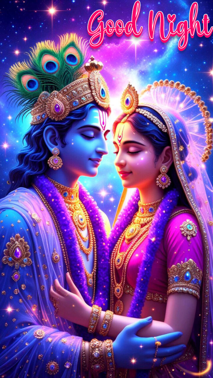 Good night radha krishna romantic images 2