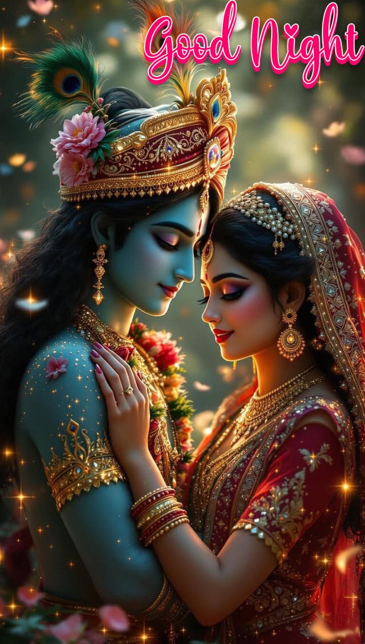 Good night radha krishna romantic images 3