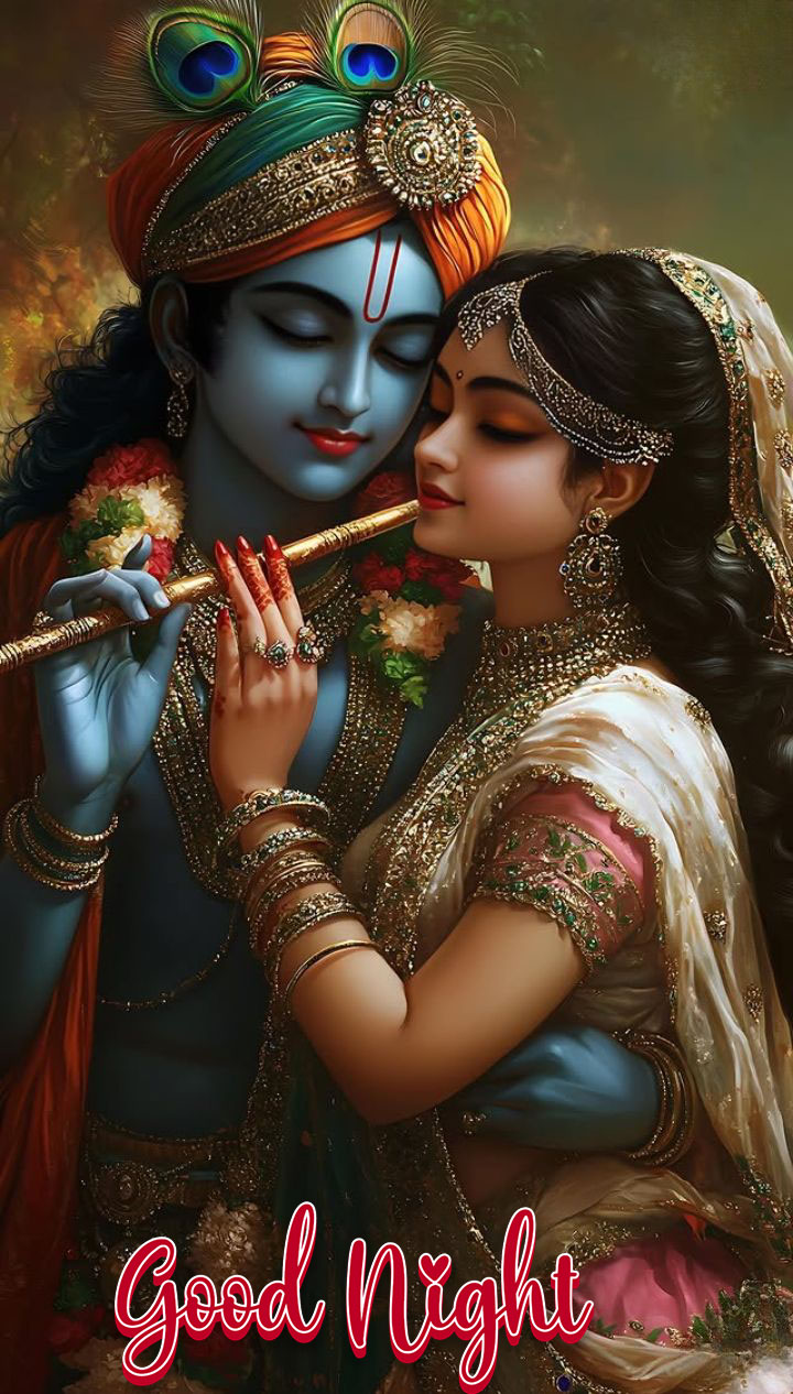Good night radha krishna romantic images 4