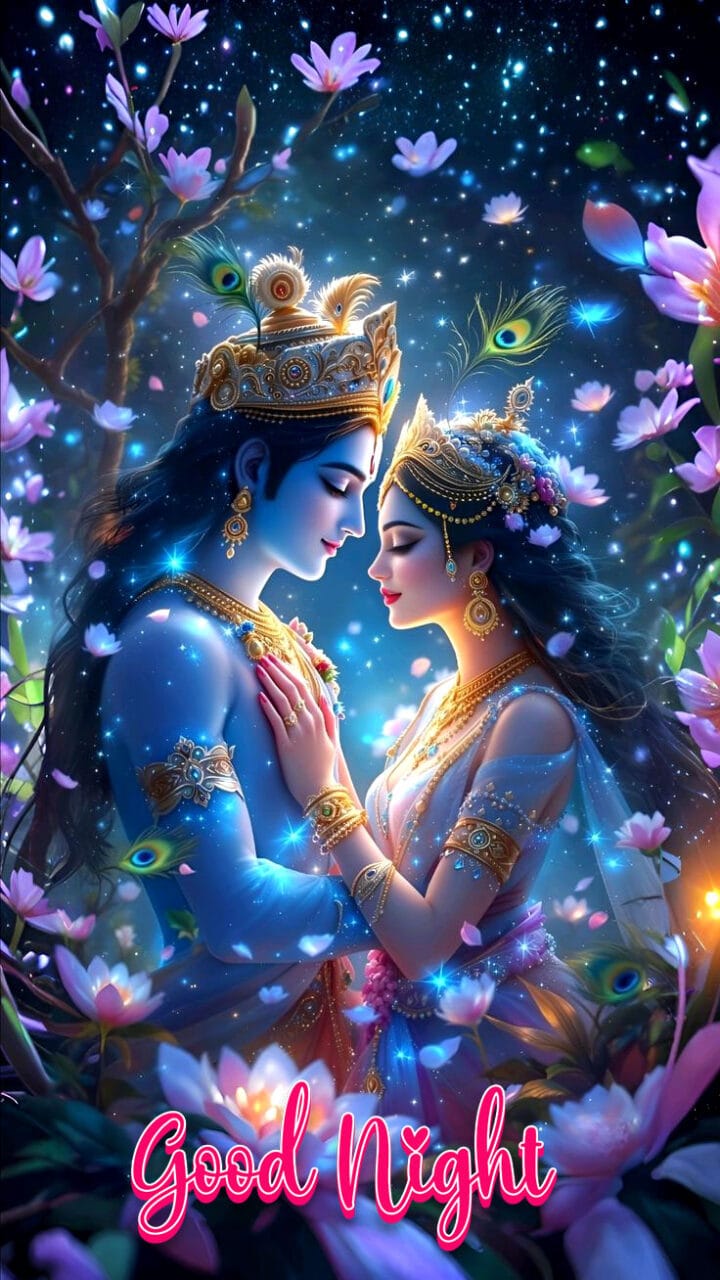 Good night radha krishna romantic images