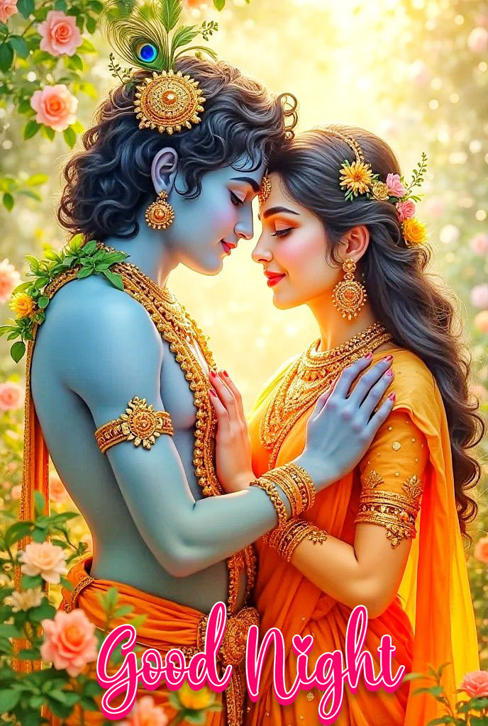 Good night radha krishna romantic images