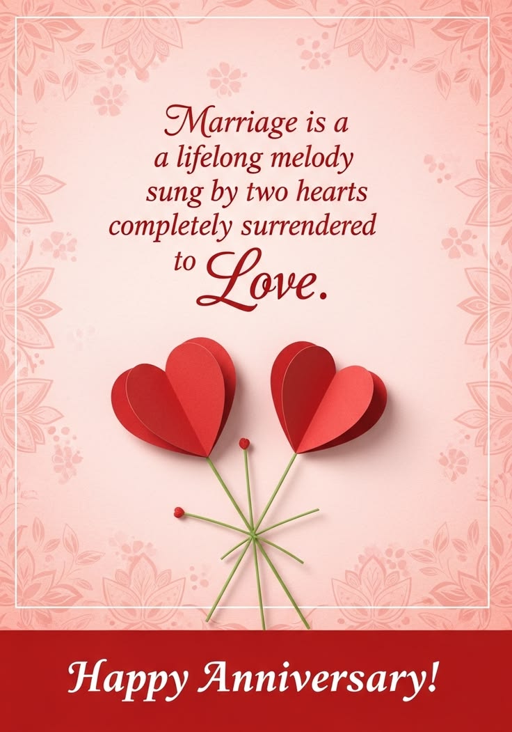 Happy anniversary hearts with love message