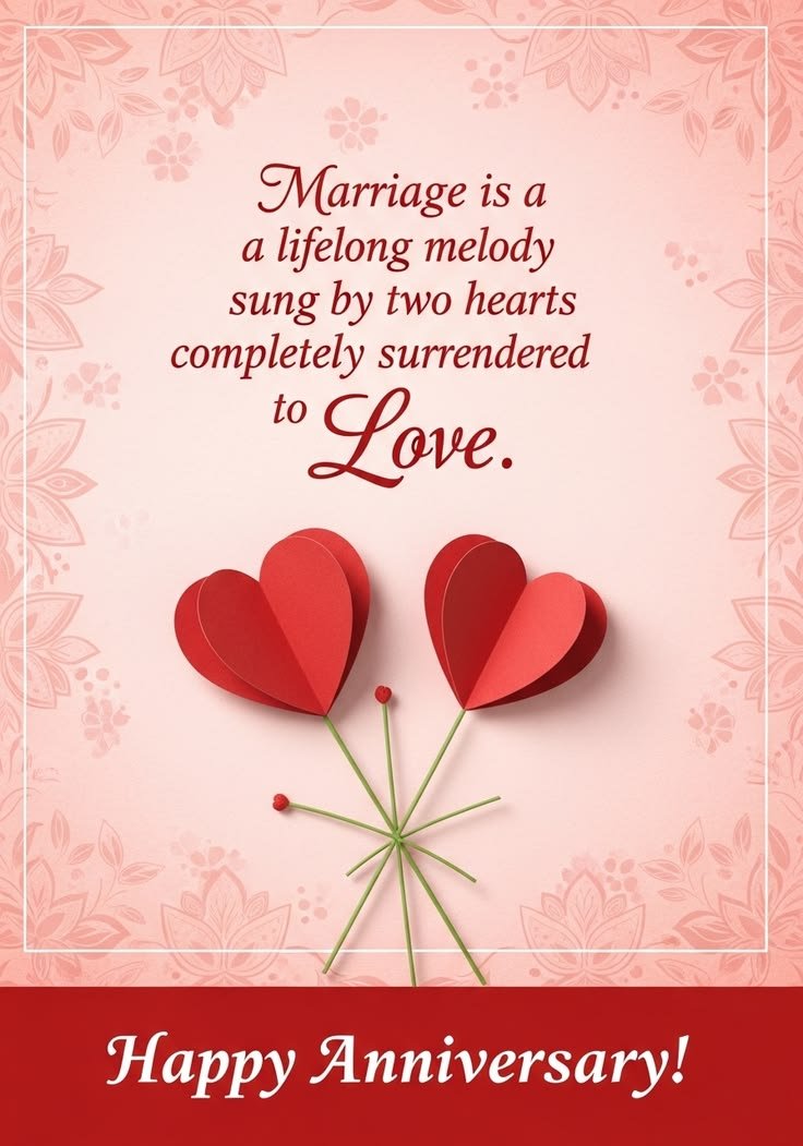 Happy anniversary hearts with love message