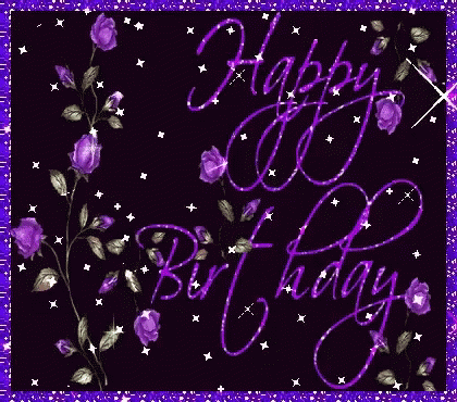 Purple Sparkle Happy Birthday Girlfriend Gif