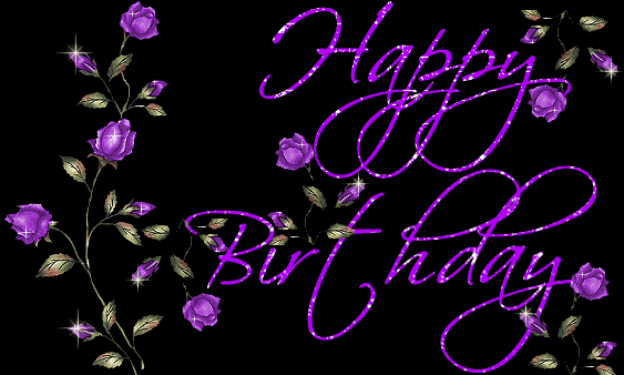 Purple Sparkle Happy Birthday Girlfriend Gif