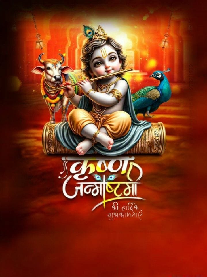 Happy krishna janmashtami wishes images in hindi