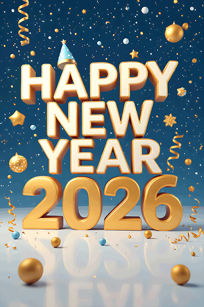 Happy new year 2026 animated gif for whatsapp