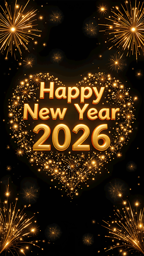 Happy new year 2026 gif love
