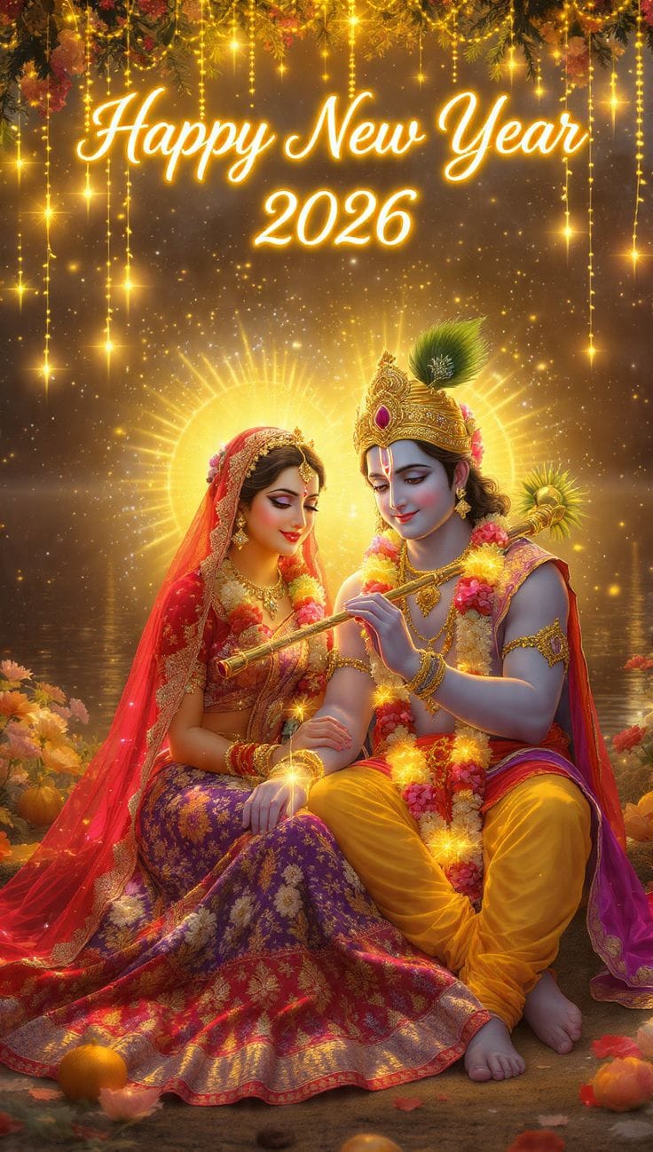 Happy new year radha krishna image