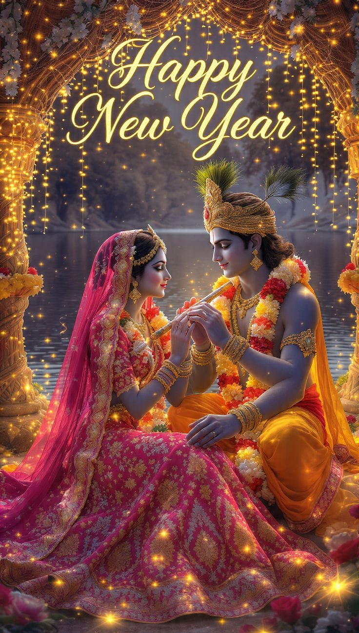 Happy new year radha krishna images