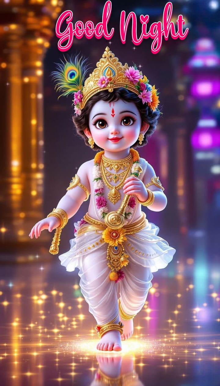 Krishna good night image for whatsapp