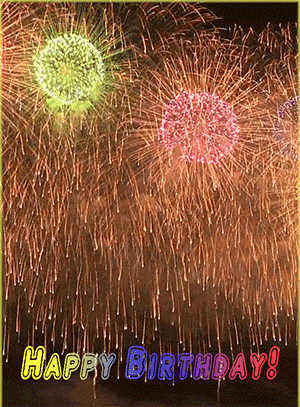 Moving Happy Birthday Fireworks Gif